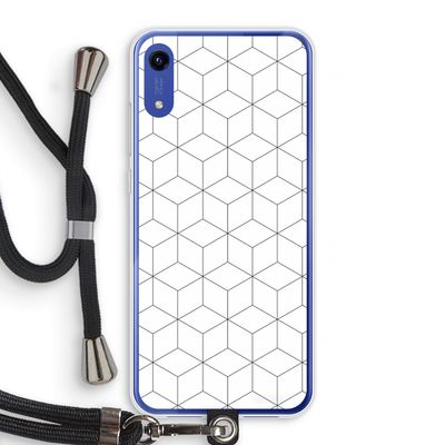 Zwart-witte kubussen: Honor Play 8A Transparant Hoesje met koord