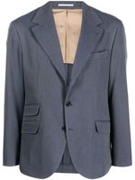 Brunello Cucinelli blazer en laine à design tissé - Bleu Brunello Cucinelli blazer en laine à design tissé - Bleu