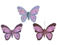 Vlinder polyester l14b10h1.5 cm a3 kerst Decoris - Decoris
