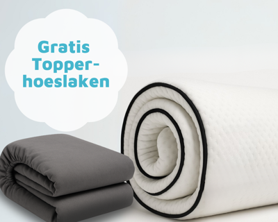 Matrastopper 6cm + gratis kussens. Topper met 2 beslaapbare zijden. Felman Topdekmatras 180x200