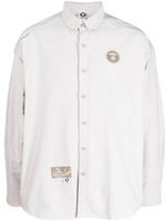 AAPE BY *A BATHING APE® chemise en coton à patch logo - Gris - thumbnail