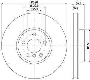 Remschijf Gecoat 55537PRO 8DD355119261