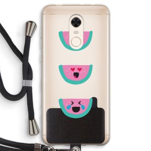Smiley watermeloen: Xiaomi Redmi 5 Transparant Hoesje met koord