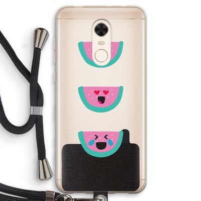 Smiley watermeloen: Xiaomi Redmi 5 Transparant Hoesje met koord
