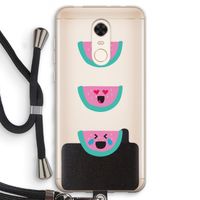 Smiley watermeloen: Xiaomi Redmi 5 Transparant Hoesje met koord