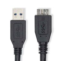 Nedis USB-Kabel | USB 3.2 Gen 1 | USB-A Male | USB-B Male | 5 Gbps | Vernikkeld | 2.00 m | Rond | PVC | Zwart | Label - CCGL61100BK20 - thumbnail