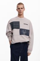 Sweater met patches - BLACK - L - thumbnail