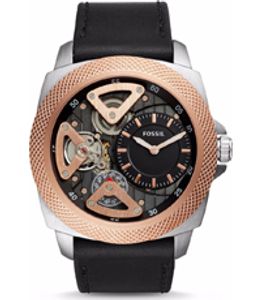 Horlogeband Fossil BQ2208 Leder Zwart 24mm