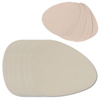 6x Lederlook placemats creme/beige 34 x 42 cm + 6x glazen onderzetters