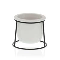 Bloempot Versa Wit Metaal Keramisch Plastic Cirkelvormig Minimalist 10,5 x 11,5 x 10,5 cm