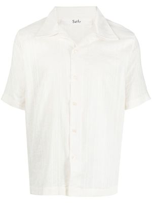Séfr chemise en coton à détails plissés - Blanc