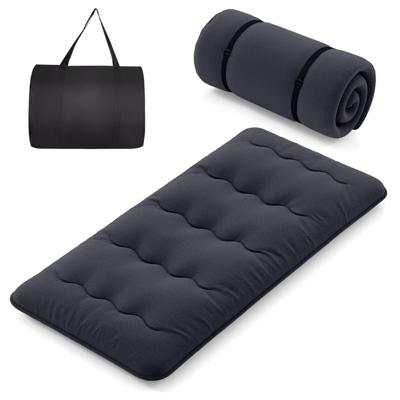 Draagbare Opvouwbare Futon Matras Japanse Futon Matras Wasbare Hoes Vloermatras met Draagtas Zwart 90 x 200 cm