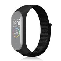 Slimme horloge nylon geweven polsband horloge band voor Xiaomi mi band 3/4 (zwart)