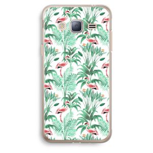 Flamingo bladeren: Samsung Galaxy J3 (2016) Transparant Hoesje