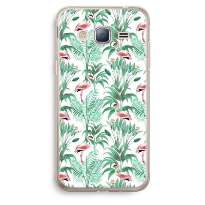 Flamingo bladeren: Samsung Galaxy J3 (2016) Transparant Hoesje