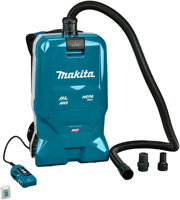 Makita vc012gz01 rugstofzuiger | zonder accu's en lader | met aansluiting. 3 adapters en aws zender | in doos - vc012gz01