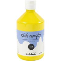 Creativ Company Acrylverf mat, primair geel, 500 ml/ 1 fles