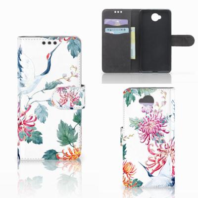 Microsoft Lumia 650 | Telefoonhoesje | Met pasjeshouder | Bird Flowers