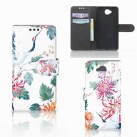 Microsoft Lumia 650 | Telefoonhoesje | Met pasjeshouder | Bird Flowers