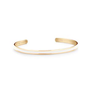 Key Moments 8KM B00533 Stalen Open Bangle One-size (60 x 50 x 4 mm) Goudkleurig / Wit