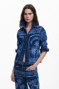 Denim jack met palmbomen - BLUE - L