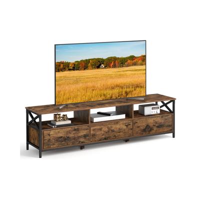 TV-meubel met 3 lades vintage bruin-zwart, Vintage Bruin-Zwart / TV's tot 80 inch