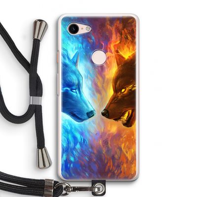 Fire & Ice: Pixel 3 Transparant Hoesje met koord
