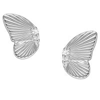 Fossil JFS00621040 Oorknoppen Butterfly zilver-zirconia wit - thumbnail
