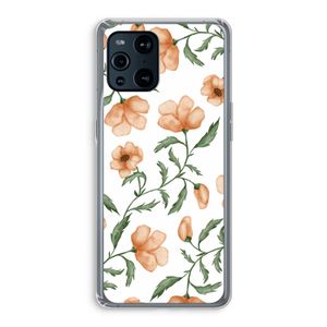 Peachy flowers: Oppo Find X3 Transparant Hoesje