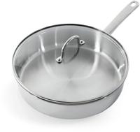 BK Hapjespan - Sauteuse - met deksel - Bright RVS - ø 28 cm - zonder anti-aanbaklaag