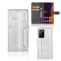 Samsung Galaxy Note20 Ultra | Book Style Case | White Wood