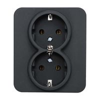 Eslohe schuko stekkerdoos 2-voudig soft touch zwart 80SS2KUSTSW