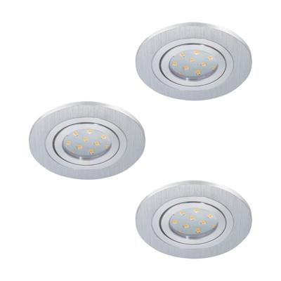 Eglo InbouwspotAreitio Round set van 3 metaalgrijs - 98639
