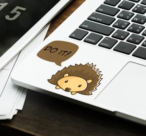 Laptop sticker egel