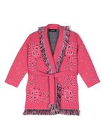 Alanui Kids cardigan en maille intarsia - Rose