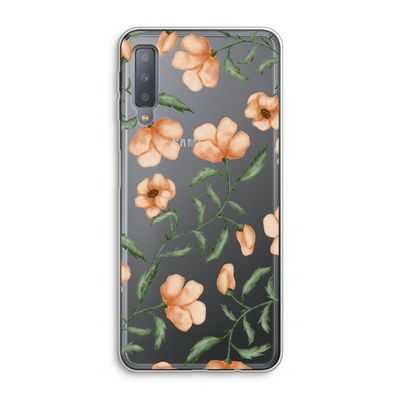 Peachy flowers: Samsung Galaxy A7 (2018) Transparant Hoesje