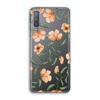 Peachy flowers: Samsung Galaxy A7 (2018) Transparant Hoesje