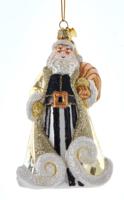 Orn.glas kerstman gd/wt l13cm - Kurt s adler