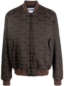 Moschino veste bomber à logo imprimé - Marron