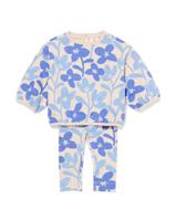 HEMA Baby Kledingset Bloemen Blauw (blauw)