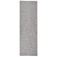 VidaXL Buitenkleed platgeweven 80x250 cm bruin en blauw