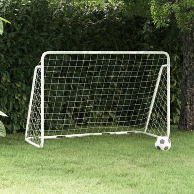 VidaXL Voetbaldoel met net 180x90x120 cm staal wit