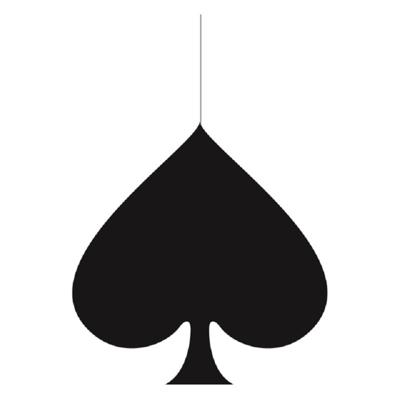 Casino/kaartspellen feest thema hangversiering - Schoppen - 17 cm - karton - decoraties