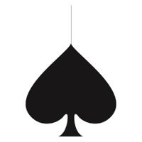 Casino/kaartspellen feest thema hangversiering - Schoppen - 17 cm - karton - decoraties