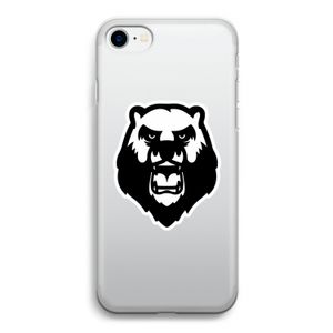 Angry Bear (white): iPhone SE 2020 Transparant Hoesje