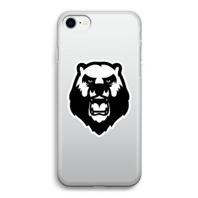 Angry Bear (white): iPhone SE 2020 Transparant Hoesje