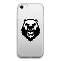 Angry Bear (white): iPhone SE 2020 Transparant Hoesje