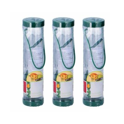 Vogelvoedersilo - 3x - transparant - kunststof - 25 cm