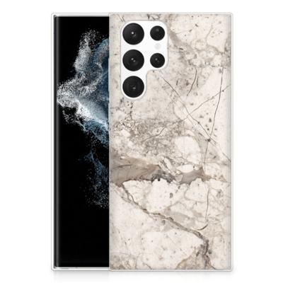 Samsung Galaxy S22 Ultra | TPU | Siliconen hoesje | Marmer Beige