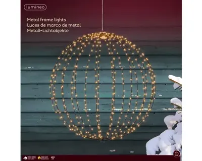 Lumineo Micro LED Framelight Ø58cm zwart met klassiek warm licht